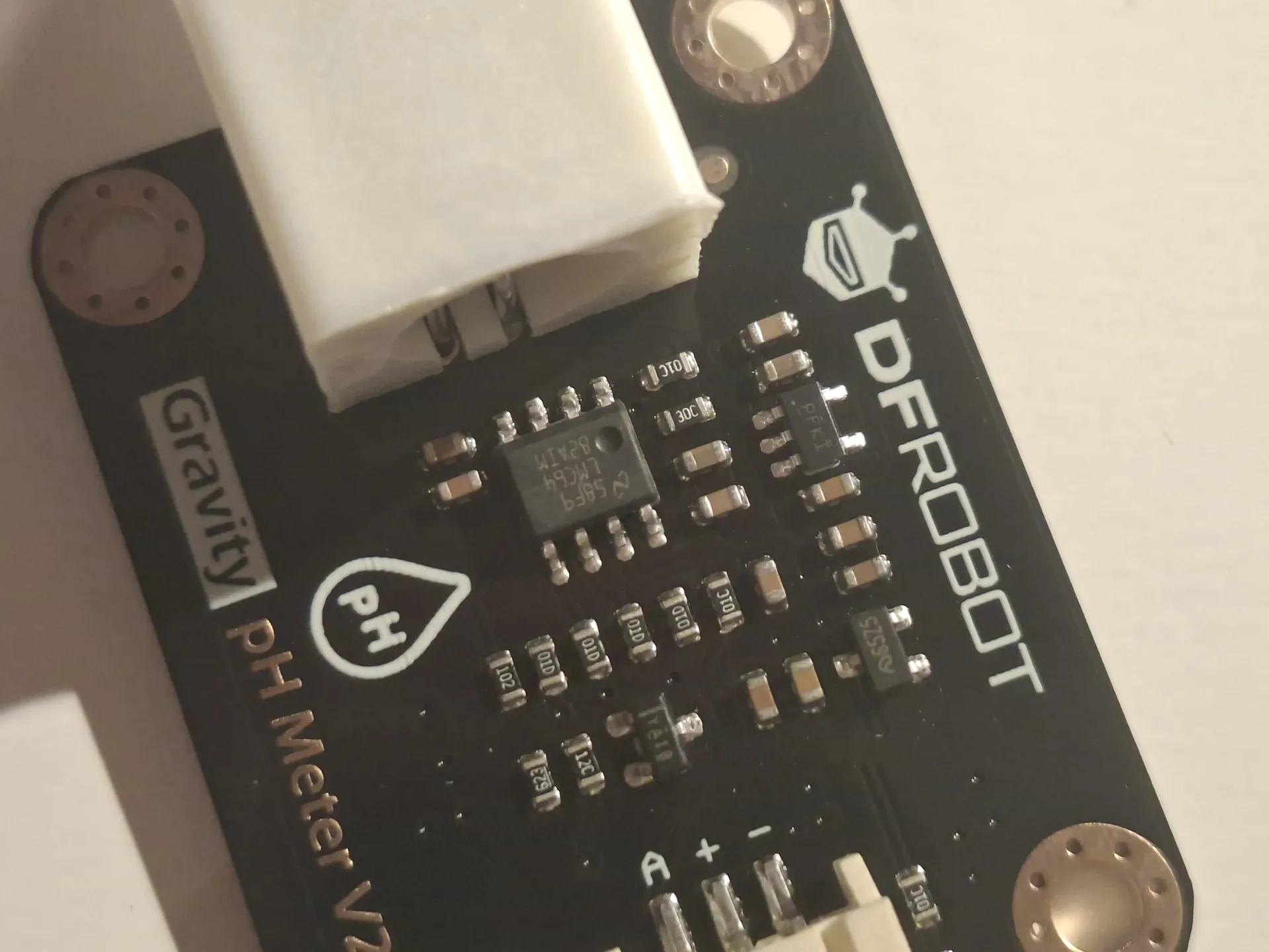 Close up of the DFRobot pH analog stage